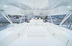 open bridge seating for guests on viking 90c